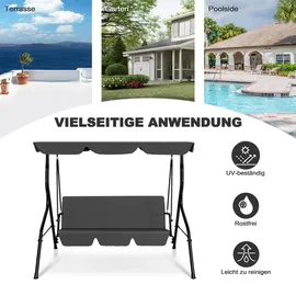 avestar Hollywoodschaukel Dunkelgrau 3-Sitzer