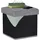 Relaxdays Sitzhocker mit Stauraum Stoff 35 x 36 x 35 cm Schwarz/Grau
