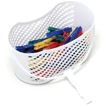 Testrut Hängekorb mit 36 Wäscheklammern, farbig sortiert