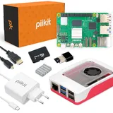 PiiKit Starter-Set für Raspberry Pi 5 8 GB | 64 GB MicroSD-Karte | 27 W Netzteil | Gehäuse mit integriertem Lüfter und Kühlkörper | 4K 60 Hz Micro-HDMI-Kabel