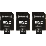 Intenso MicroSDXC Card 3423490, UHS-I, 64 GB 3erPack