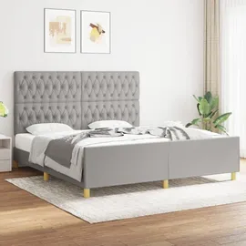 vidaXL Bettgestell 180 x 200 cm Hellgrau
