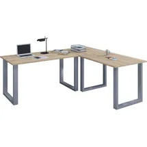 VCM Eckschreibtisch Lona Eiche / Silber