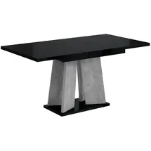 altdecor Esstisch Schwarz Hochglanz, Holzwerkstoff, Rechteckig,Rechteckig, Bodenplatte, 90x75x120 cm, Esszimmer, Tische, Esstische