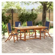 vidaXL Gartenstühle 4 Stk. Klappbar Massivholz Akazie und Textilene