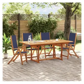 vidaXL Gartenstühle 4 Stk. Klappbar Massivholz Akazie und Textilene