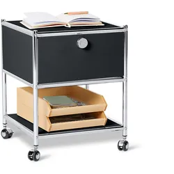 Tchibo - Beistelltisch mit Schublade Metall »Cn3« - 40x40x46,5cm - schwarz - Metall / Stahl / Aluminium