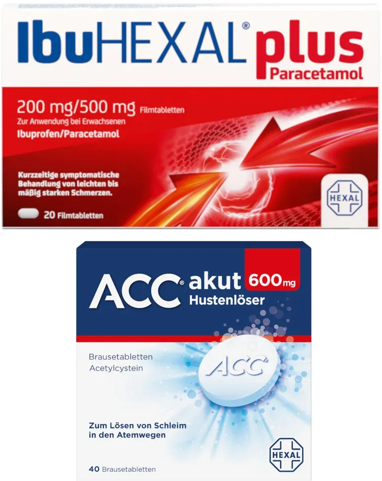 ACC akut Hustenlöser & IbuHEXAL plus Paracetamol