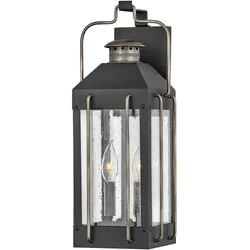 Fitzgerald Outdoor Wandleuchte Strukturiertes Schwarz mit brünierter Bronze Hinkley HK-FITZGERALD2-M