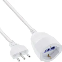 InLine Strom-Verlängerung Schutzkontakt ITALIEN Stecker L / Buchse F,