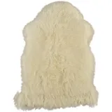 KUHFELL online & NOMAD Fellteppich Eches Lammfell Teppich Läufer Schaffell in Schwarz Grau Weiß Taupe, Atmungsaktiv, Feuchtigkeitsregulierend, Antibakteriell weiß