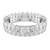 Swarovski Matrix Ring, Baguette-Schliff, Weiß, Rhodiniert
