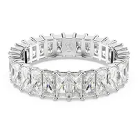 Swarovski Matrix Ring, Baguette-Schliff, Weiß, Rhodiniert