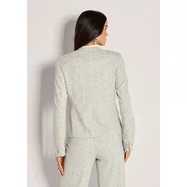 Madeleine Eleganter Businessblazer mit Stehkragen in steingrau / wollweiß), | Gr.: 42