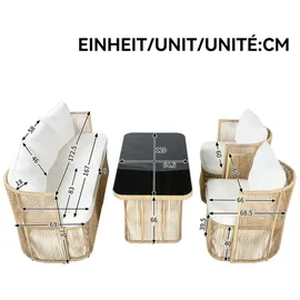 Okwish Gartenmöbel Set 5-tlg. Beige/Schwarz