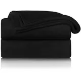 Blumtal Kuscheldecke flauschig - Oeko-TEX zertifizierte Fleecedecke 220x240 cm - Wohndecke 220x240 cm - Schwarze Decke - Wohn- & Kuscheldecke - Wohndecke Kuscheldecke 220x240 cm - Fleecedecke Schwarz