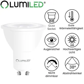 Lumiled LED Reflektorlampe 10er Set 3,4W GU10 warmweiß 38°