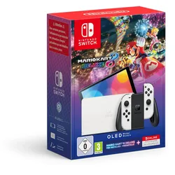 Nintendo SwitchTM – OLED-Modell (weiß) + Mario Kart 8 Deluxe + Nintendo Switch Online – 12-monatige Einzelmitgliedschaft