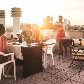 Relaxdays Bastian Klapptisch Ø 80 x 74 cm schwarz