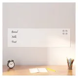 vidaXL Magnettafel Wandmontage Weiß 100x30 cm Hartglas