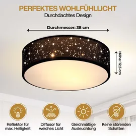 monzana Sternenhimmel 2-flammig rund schwarz
