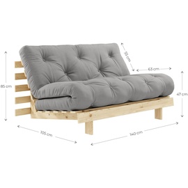 Karup DESIGN Roots Schlafsofa im skandinavischen Stil Sofa mit Schlaffunktion im Natur Grau