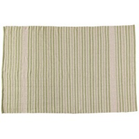 Jute & Co. Strapazierfähiger und eleganter Teppich, 100% Baumwolle, gewebt, mit natürlichen Farben, Farbe: Grün, 140 x 200 cm