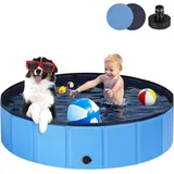 Ezilif Schutzkragen Hundepool Faltbarer Schwimmbecken Planschbecken 160x30cm PVC