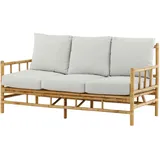 Gardenson Loungesofa Creme, Hellbraun, Holz, Bambus, Rattan ca. 180x77 cm