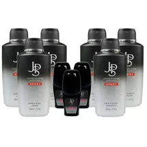 John Player JPS Sport Hair & Body Shampoo + Hand & Body Lotion + Deo Roll-On, je 3x500ml