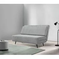 Schlafsofa ANDAS "Linnea", grau, B:140cm H:87cm T:94cm, 100% Polyester, Sofas, Daybed mit aufklappbarer Liegefläche, in Webstoff, Veloursstoff, Cord