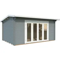 Palmako Gartenhaus Ines 13,7 m2 - 44 mm hellgrau/weiß
