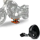 Set: Motorrad Hebebühne Midlift M bis 500 kg or ConStands mit Scheinwerfergh. 7" mit Gabel-Halterung 35-43mm sw