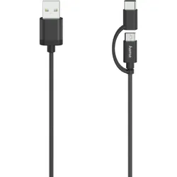 Hama 00200616 USB Kabel 0,75 m USB 2.0 USB A USB C/Micro-USB A Schwarz