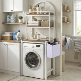 YITAHOME Regal für über der Waschmaschine 40 x 64,5 x 190 cm Weiß