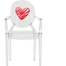 Kartell - Lou Lou Ghost Kinderstuhl, transparent / Herz