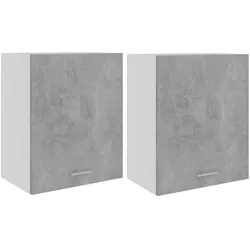 vidaXL Hängeschränke 2 Stk. Betongrau 50x31x60 cm Holzwerkstoff
