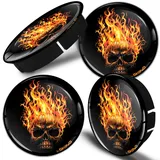 SkinoEu® 4 x 60mm Silikon Nabenkappen Kappen Totenkopf Schädel Felgendeckel Radkappen Radnabendeckel Nabendeckel Auto Tuning C 45