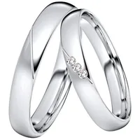 DOOSTI Trauring Schmuck Geschenk Silber 925 Trauring Ehering Partnerring LIEBE, wahlweise mit oder ohne Zirkonia silberfarben 52