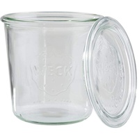 APS 2 Original WECK Gläser 580 ml mit Deckel, Ø 11 cm, H: 11 cm, Sturzform, Einmachglas, Dekoglas, Dessertglas, Vorratsglas, spülmaschinengeeignet
