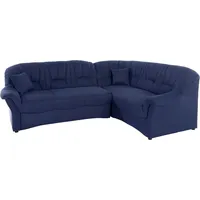 DOMO collection Ecksofa »Bahia, zeitlos und elegant, bequeme Armlehnen, L-Form«, wahlweise mit Bettfunktion blau