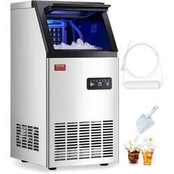 VEVOR Kommerzieller Eisbereiter Freistehender Eismaschine 46,36kg/Tag LED Anzeige
