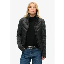 Superdry für Damen. W5011823A Storm Hybrid-Strickjacke schwarz (S), Lässig, Recyceltes Polyester, Nachhaltig