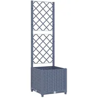 vidaXL Pflanzkübel mit Spalier 40 x 40 x 136 cm Blaugrau