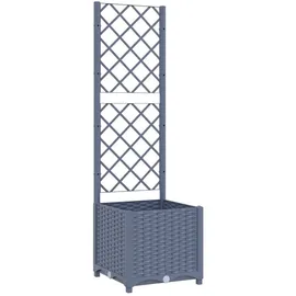 vidaXL Pflanzkübel mit Spalier 40 x 40 x 136 cm Blaugrau