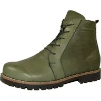 Andrea Conti Damen Stiefelette Leder Schnürboot Profilsohle 0342828, Größe:37 EU, Farbe:Grün - 37