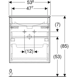 Geberit Renova Plan 55x62,2x48cm, Kor/Fr. la mt/WT we/KeraTe