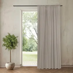 Vorhang GERSTER "Abra" Gr. 1, grau (taupe), B:140cm H:270cm, Baumwolle, Leinen, Gardinen, Fertiggardine "Abra"