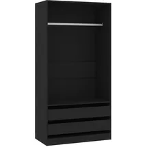 vidaXL Kleiderschrank Morgen 100 x 200 x 50 cm Schwarz