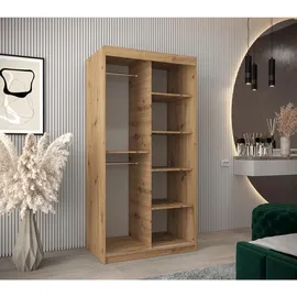 abiks möbel Schwebetürenschrank MONACO 100 x 200 x 62 cm Eiche Artisan